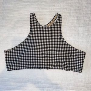 Old Navy Gingham High Neck Bikini Top